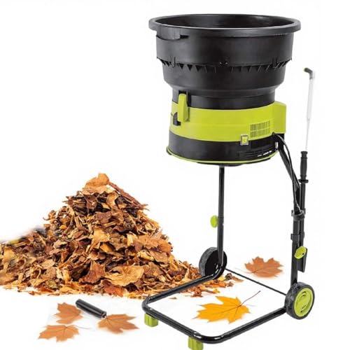 CUTANGELAR Komposthäcksler, blattloser Laubhäcksler mit Rädern, 2500 W elektrischer Häcksler für die Gartenreinigung, 8000 U/min, einstellbare Kompoststruktur(60mxpowercord) von CUTANGELAR