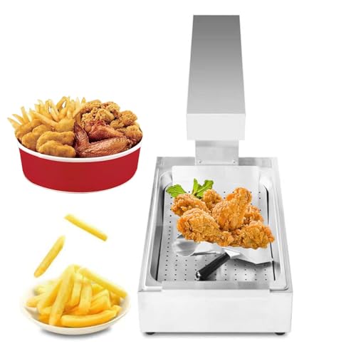 CUTANGELAR Pommes-Wärmestation – Edelstahl-Wärmeschrank mit Abnehmbarer Abtropfschale, perfekt für knusprige Pommes, Burger und Snacks (8,1 kg) geeignet für Pommes Frites, Burger und Snacks von CUTANGELAR