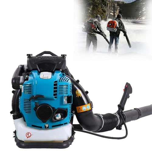 CUTANGELAR Professioneller 125cc 4-Takt Rucksack Laubbläser, Leistungsstarker Luftstrom Und Geschwindigkeitsregelung, Verstellbar Für Effektives Beseitigen Von Laub, Stau-b Und Schnee.(Blue) von CUTANGELAR