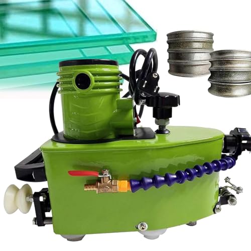 CUTANGELAR Professioneller 800-W-Glasschleifer, tragbarer Kantenpolierer mit 8000 U/min, mit Kühlsystem zum Anfasen von Gl-as und Keramikfliesen, Schleifgeschwindigkeit 1–3 m/min(Green) von CUTANGELAR