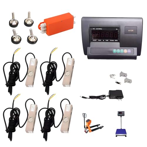 CUTANGELAR Professionelles Viehwaagen-Set mit 5000 kg, wasserdichter Anschlusskasten, hochpräzise LCD-Anzeige mit Hintergrundbeleuchtung, Wiegeplattform für Bauernhöfe und Ställe von CUTANGELAR