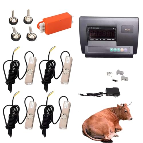 CUTANGELAR Robustes Viehwaage-Set, Nutztierwaage, hochpräzise Anzeige, 5000 kg Tragkraft, C3-genaue Nivellierfüße, Tierwägesystem für unebene Ställe Bodenwaagen für Rinder, Schafe von CUTANGELAR