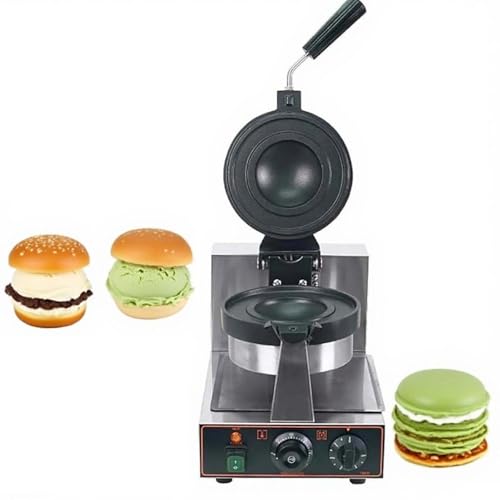 CUTANGELAR UFO-Burger-Waffeleisen für den gewerblichen Gebrauch: Elektrische Eiscreme-Sandwichpresse 180° drehbaren Antihaft-Platten, perfekt für Bäckereien und Frühstückslokale.(Single Head) von CUTANGELAR