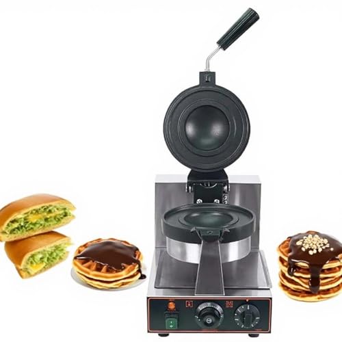 CUTANGELAR UFO-Eiscreme-Burger-Waffeleisen für den gewerblichen Gebrauch: Elektrische Waffeltüte mit 180° drehbaren Antihaft-Backplatten, für Restaurants und Cafés.(Single Head) von CUTANGELAR