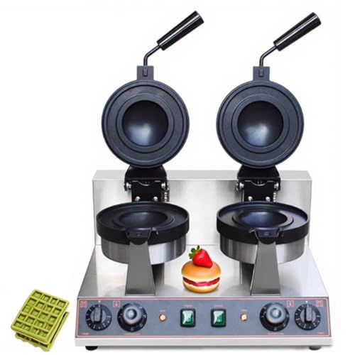 CUTANGELAR UFO Eiscreme-Sandwich-Maker, Elektrischer Doppelkopf-Burger-Waffeleisen mit Zeit- und Temperaturregelung, Antihaftbeschichtung, Ideal für Frühstückslokale und Restaurants(Double Head) von CUTANGELAR