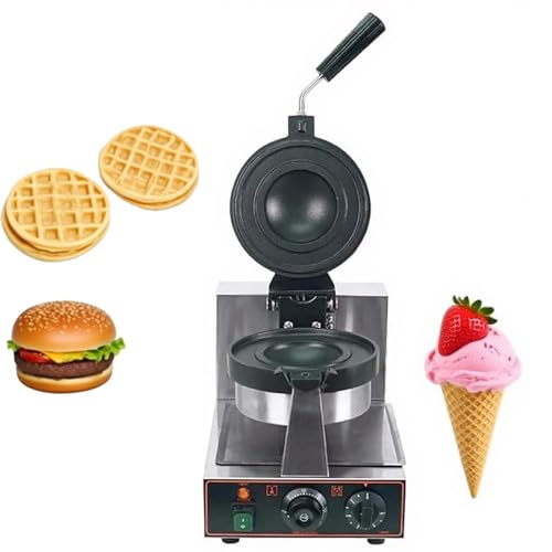 CUTANGELAR UFO Eiscreme-Sandwich-Maker, Elektrischer Doppelkopf-Burger-Waffeleisen mit Zeit- und Temperaturregelung, Antihaftbeschichtung, Ideal für Frühstückslokale und Restaurants(Single Head) von CUTANGELAR