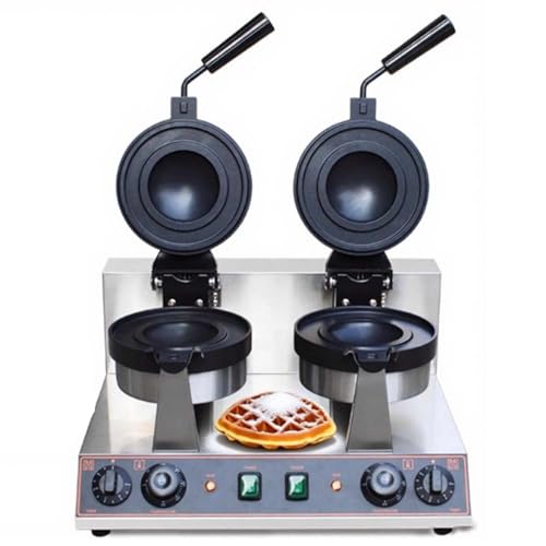 CUTANGELAR UFO Hamburger-Waffeleisen, Elektrischer Doppelkopf-Eiscreme-Sandwich-Maker mit rotierenden Antihaft-Tabletts, Professionelle Steuerung, Ideal für Restaurants(Double Head) von CUTANGELAR