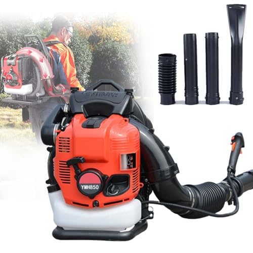 CUTANGELAR Upgrade 125cc 4-Takt Benzin Rucksack Laubbläser, 6kW Leistung Für Gartenreinigung Und Schneeräumung, Geringer Verbrauch Und Sauberere Emissionen.(Red) von CUTANGELAR