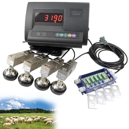 CUTANGELAR Viehwaage, 5000 kg Tragkraft, Hochpräzise Wägezellenwaage mit 4-adrigem Anschlusskasten, C3-Genauigkeit Tierwaage,Tierwaage für Rinder, Schweine, Ziegen, Pferde und Farmen von CUTANGELAR