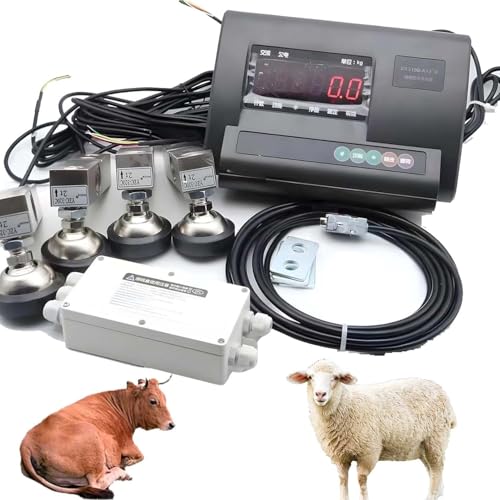 CUTANGELAR Viehwaage-Set, Viehwaage-Set 5000 kg/11023 lbs, Edelstahlkonstruktion, wasserdichte Wägezellen, Tierwägesystem, LED-Anzeige, Viehwaage für Rinder und Schafe von CUTANGELAR