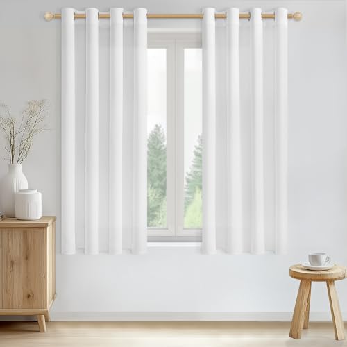 CUTEWIND Gardinen Weiss Halbtransparent Kurz Fenster Vorhang Leinenoptik mit Ösen Vorhänge Weiß Ösenschal 2er Set für Küche Wohnzimmer Schlafzimmer Linen Curtains, H 175 x B 140 cm CUTEWIND Gardinen Weiss Halbtransparent Kurz Fenster Vorhang Leinenoptik mit Ösen Vorhänge Weiß Ösenschal 2er Set für Küche Wohnzimmer Schlafzimmer Linen Curtains, H 175 x B 140 cm von CUTEWIND