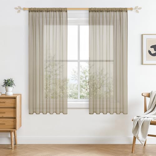 CUTEWIND Vorhänge mit Tunnelzug Gardinen Weiß Stangendurchzug Gardine Halbtransparent aus Polyester für Wohnzimmer Kinderzimmer Beige 2er Pack 140x175cm BxH CUTEWIND Vorhänge mit Tunnelzug Gardinen Weiß Stangendurchzug Gardine Halbtransparent aus Polyester für Wohnzimmer Kinderzimmer Beige 2er Pack 140x175cm BxH von CUTEWIND