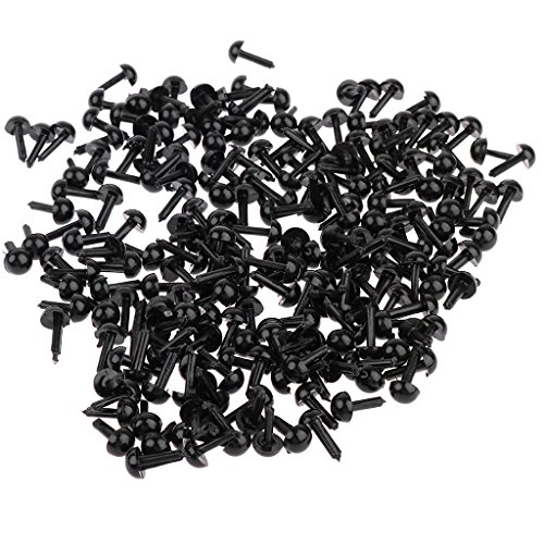 CUTICATE 200-tlg Schwarze Sicherheitsaugen Kunststoffaugen für DIY Scrapbooking, Kartenherstellung, Handwerk Zubehör - 3/4/5/6mm - 5 MM von CUTICATE