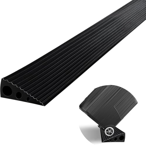 CUTIS Türschwellenrampe, 90x6x3CM Schwellenrampe, Rollstuhlrampe aus Vollgummi, rutschfeste Oberfläche, für Rollstuhl Rollator Saugroboter Kinderwagen Türöffnungen oder Badezimmer (Schwarz) von CUTIS