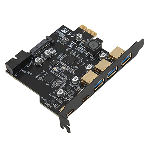CUTULAMO PCIE-Motherboard-Karte, PCIE-Stabilität 1X zu USB Plug-and-Play-Erweiterungskarte, Leistungsstarker 2xTyp-C-Chip für Desktop von CUTULAMO