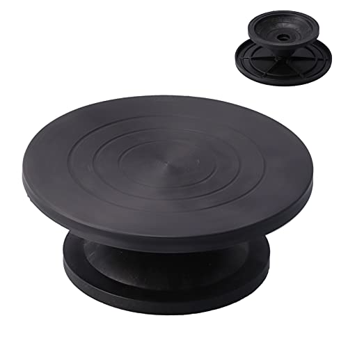 Drehteller, robuster professioneller einstellbarer Metallrad-Drehteller zum Farbsprühen Spinner-Kuchen-Dekoration, Anzeigeartikel(All black 30 cm) von CUTULAMO