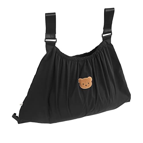 Kinderwagen-Organizer, Bärenmuster, reißfest, niedlich, einfach, wiederverwendbar, wasserdicht, Kinderwagen-Tasche für Futterspender für Handy(Schwarz) von CUTULAMO