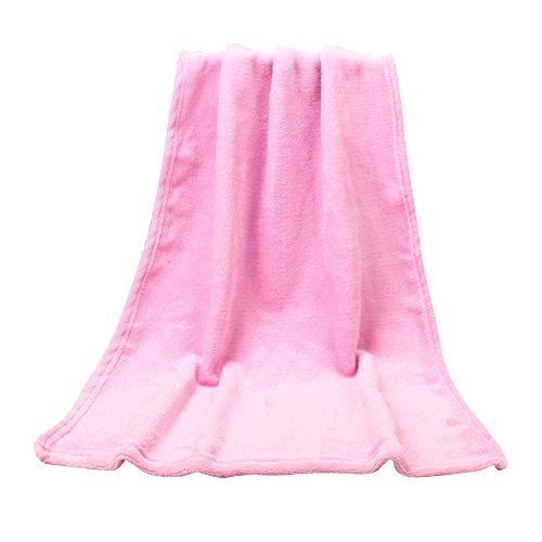 Baumwolldecke Baby 50X70CM Fashion Solid Soft Throw Kinderdecke Warm Coral Plaid Decken Flanell Kuscheldecke Sternenmotiv (Pink, One Size) von CUTeFiorino