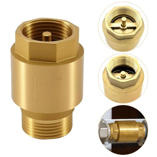 CUVZORA 1 Zoll Messing Rückschlagventil, Rostschutz und Wasserdichter Rückflussverhinderer AG zu IG, 1'' Rücklaufventil, Rückstauklappe für Waschmaschine, Pumpe, Garten und Industrielle Systeme von CUVZORA