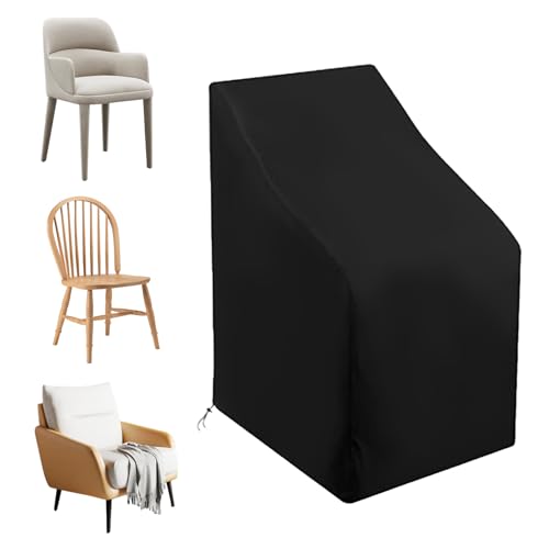 CUVZORA 210D Oxford Polyester Schutzhülle für Gartenstühle, Gartenstühle Abdeckung, Wasserdicht, UV beständig, Winterfeste, Faltbarer Gartenstuhlbezug, Ideal für Gartenmöbel(70*79*70/102cm) von CUVZORA