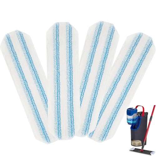CUVZORA 4 Stück Mikrofaser-Wischtücher Ersatz, Premium-Qualität, waschbare und Wiederverwendbar, kompatibel mit Vileda H2Pro & O-Cedar H2Pro Flat Mop von CUVZORA
