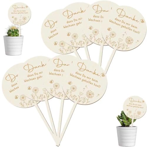 CUVZORA 8 Stücke Holz Blumenstecker Danke Dass Du Mir Beim Wachsen Geholfen Hast, Holzkarte, Blumentopf Holzstecker für Kita Kindergarten Abschiedsgeschenk Erzieherin Danke Geschenk CUVZORA 8 Stücke Holz Blumenstecker Danke Dass Du Mir Beim Wachsen Geholfen Hast, Holzkarte, Blumentopf Holzstecker für Kita Kindergarten Abschiedsgeschenk Erzieherin Danke Geschenk von CUVZORA