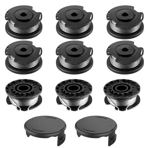 CUVZORA Ersatzspulen für Bosch EasyGrassCut Freischneider (Modelle 23/26/18/18-230/18-260/18-26) – Set mit 9 Spulen + 2 Kappen, kompatibel mit Fadenspulen F016800569/F016800385 von CUVZORA
