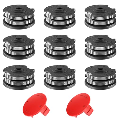 CUVZORA Fadenspule, passend für Bosch Advanced grasscut36, ART 30-36 LI, ART 24, ART 24+, für Ersatzfadenspule F016800351, Deckel 1600A00X61 (9 Spulen + 2 Deckel) von CUVZORA