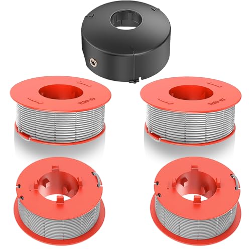 CUVZORA Fadenspule für Bosch ART 23 26 30 Combitrim, ART 23 26 30 Easytrim, für Ersatzfadenspule F016800175, Abdeckung F016L71088(4 Spulen + 1 Deckel) von CUVZORA