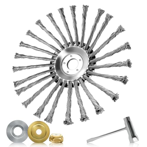 CUVZORA Metallbürste für Motorsense, Universal, mit Stahldraht, hohe Widerstandsfähigkeit, 255 x 25,4 mm, breite Kompatibilität und effiziente Leistung für Gärten und Bauernhöfe CUVZORA Metallbürste für Motorsense, Universal, mit Stahldraht, hohe Widerstandsfähigkeit, 255 x 25,4 mm, breite Kompatibilität und effiziente Leistung für Gärten und Bauernhöfe von CUVZORA