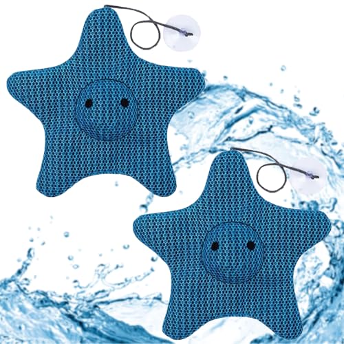 CUVZORA Scum Absorber 2 Stück, Ölabsorbierender Schwamm für Whirlpool, Pool und Hot Tub, Langlebig Effiziente Reinigung und Fett absorbierend, für Outdoor Spa und Badewanne (Stern,Blau) von CUVZORA