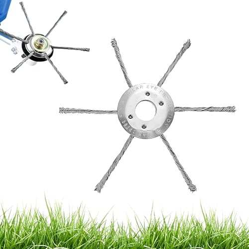CUVZORA Stahldraht Freischneider, 230mm Unkrautbürste für Rasentrimmer, Freischneider Zubehör, Garten Rasentrimmer Drahtbürste, für Gartenpflege, Rasenkanten und Unkrautbeseitigung(6 Köpfe) von CUVZORA
