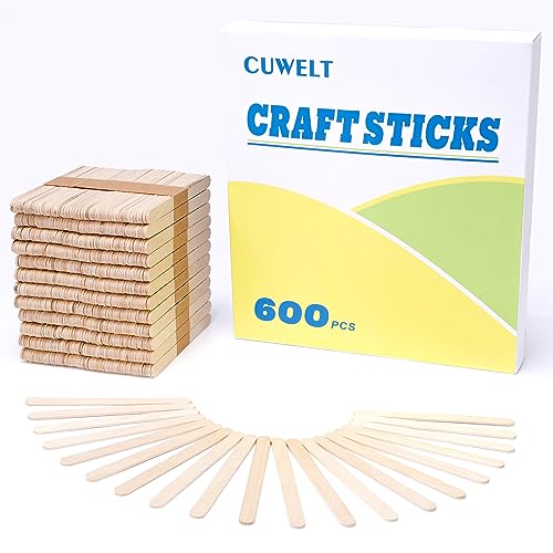 CUWELT 600 Stück Holzstäbchen, Eisstiele Holz zum Basteln, Eisstäbchen Holzstäbchen 114 mm, Holzspatel zum Basteln für DIY Handwerk Geschenk CUWELT 600 Stück Holzstäbchen, Eisstiele Holz zum Basteln, Eisstäbchen Holzstäbchen 114 mm, Holzspatel zum Basteln für DIY Handwerk Geschenk von CUWELT
