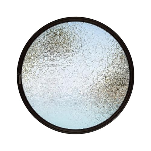 Rundfenster 360° drehbares rundes Fenster aus gehärtetem Glas Glasfenster Aluminiumlegierung(Nero,90cm) von CUXAHO