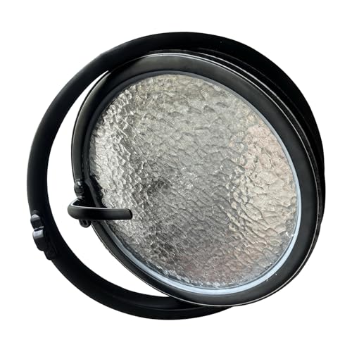 Rundfenster 360° drehbares rundes Fenster aus gehärtetem Glas Glasfenster Aluminiumlegierung für Dachbodeneingang(100cm/39.37in) von CUXAHO
