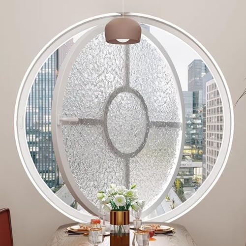Rundfenster Rund Glas Schuppenfenster, Aluminiumlegierung Eingebaut Ersatz 360° Drehbar Fenster Küche Bullauge für Dachbodeneingang(Wit,60cm/23.62in) von CUXAHO