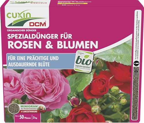 CUXIN DCM Spezialdünger für Rosen & Blumen - Spezialdünger - Mit MINIGRAN® TECHNOLOGY - Rosendünger - Bio - organischer Dünger - 3 kg… von CUXIN