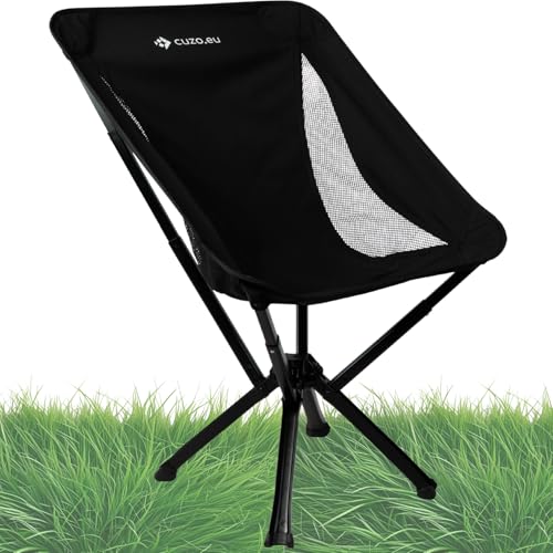 CUZO Campingstuhl ultraleicht & faltbar – Klappstuhl mit 50 cm Sitzhöhe, 130 kg Tragkraft, Aluminiumrahmen, reißfestem Gewebe, bequemer & stabiler Outdoor Stuhl für Camping, Wandern, Festival & Garten von CUZO