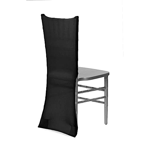 CV Linens 6157us Spandex Chiavari Stuhlrückenbezug, Schwarz, 1 Stück von CV Linens