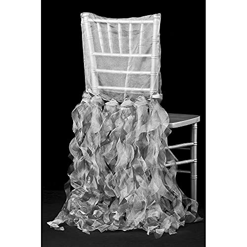 CV Linens 8328us Chiavari Rückenlehnenbezug 38 cm, Silber, 1 Stück von CV Linens