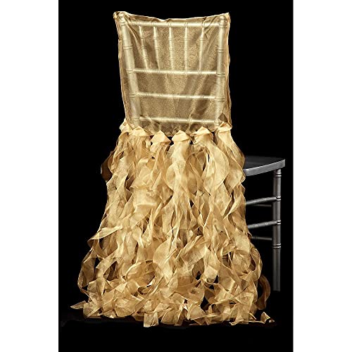 CV Linens 8333us Chiavari Rückenlehnenbezug - 38 cm | Gold | 1 Stück Stuhlhusse von CV Linens