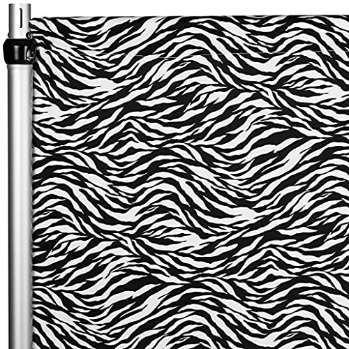 CV Linens bkdp_12_spdx 4-Wege-Stretch-Vorhang, Zebra-Spandex, 366 cm x 152 cm, Schwarz und Weiß, 1 Stück von CV Linens