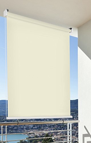 CV Balkon-Sichtschutz Balkon-Markise Balkon-Windschutz Rollo Creme vertikal Polyester 140 x 140 cm von CV