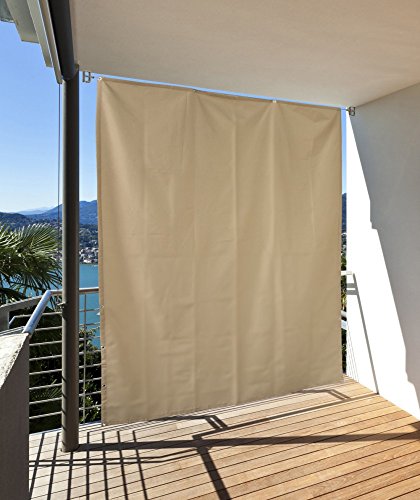 CV Vertikaler Sonnenschutz Windschutz Sichtschutz Balkon Terrasse Creme 230 x 140 cm von CV