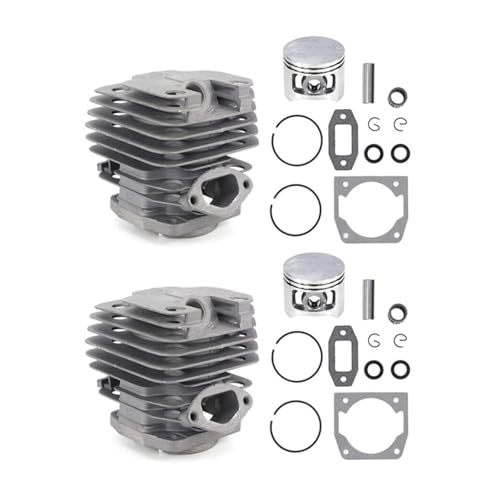 CVAADV 2er-Set mit 45 mm Durchmesser, Zylinder- und Kolbensatz for Kettensägen, passend for 52- und 52-ccm-Kettensägen-Ersatzteile, kompatibel mit Kettensägen-Ersatzteilen von CVAADV