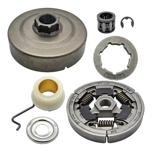 CVAADV 3/8 Zoll Felgenkettenrad-Kupplungstrommel-Kit, kompatibel mit MS340 MS360 034 036 Kettensäge, Schneckengetriebe, Unterlegscheibe, Nadellager, Ersatzteil von CVAADV