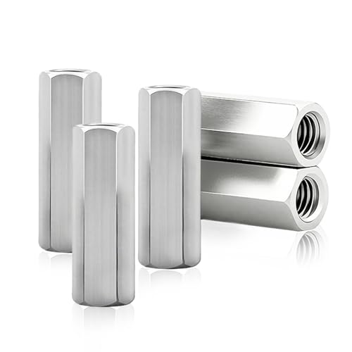 5 Stück Langmutter M8 x 75 mm, Hülsenmutter 304 Edelstahl Gewindehülse Innengewinde Gewindemuffe Verbindungsmuttern Set (Silber) von CVASNF
