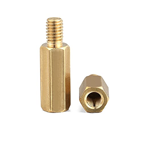 Hex Messing Standoff Vorstand Stud Hexagon Gewinde Säule Motherboard Distanzbolzen M2 M2.5 M3 M4 M5, M2.5 (Gewinde 6mm), 12mm 30pcs von CVBF