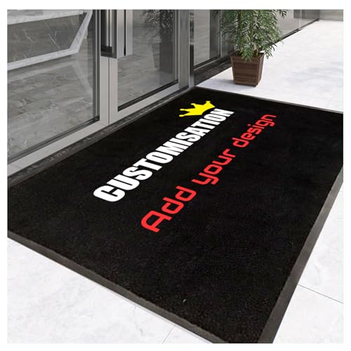 CVBN Personalisierte Teppiche,Personalisierter Teppich mit Gummirand Fußmatte mit Namen,Fussmatte Rutschfester,Fußabtreter selbst gestalten,Türmatte für Außen und Innen (180×90cm) von CVBN