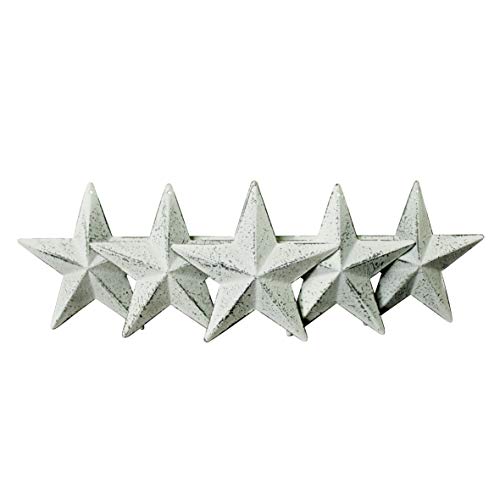 CVHOMEDECO. Country Rustic Antique Vintage Gifts Metal Barn Star Wand-/Türdekor, 10,2 cm, 6er Set. (Whitewash) von CVHOMEDECO.